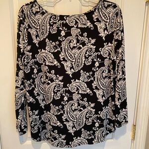 I.N. Studio Black and White A-Line Knee-Length Skirt